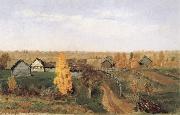 Levitan, Isaak Golden Autumn-village and small town Sweden oil painting artist